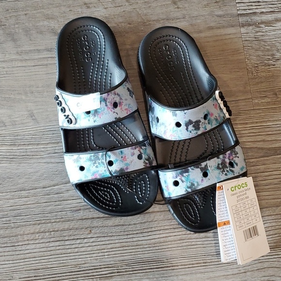 Crocs Classic Tie Dye Unisex Two-strap Sandals Size Men's 5/Women's 7 - Picture 4 of 6